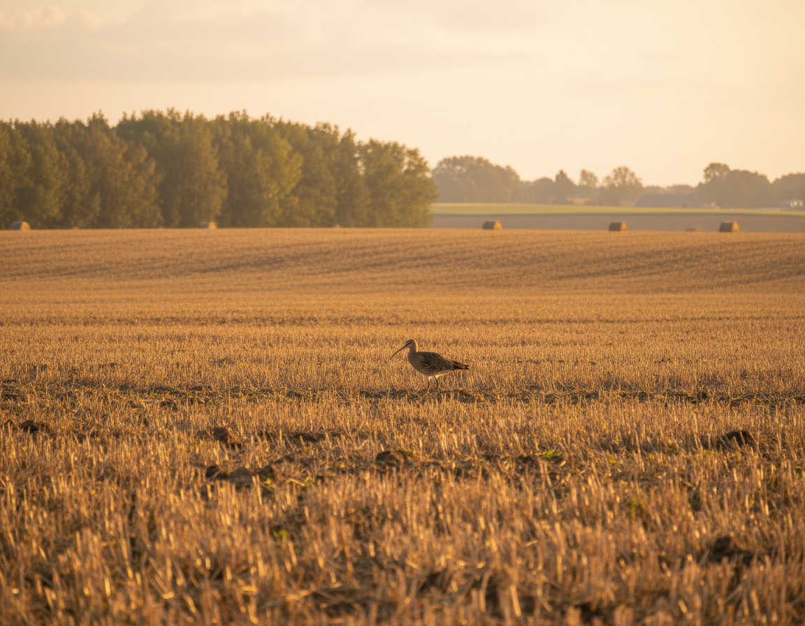 Curlew standing in rough grassland near Dunsyre
